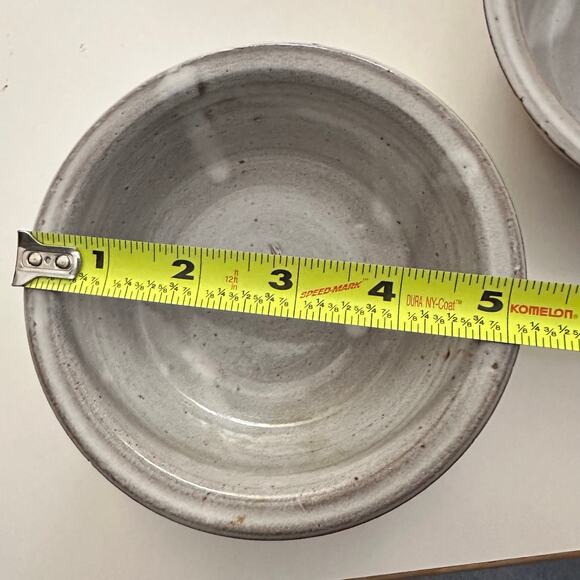 Nancy Owens Salt Glazed Pottery Seagrove Bowls dish SET Williamsburg blue floral - Picture 7 of 16